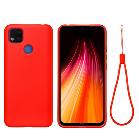 Xiaomi Redmi 9C Capa de Silicone Líquido com Cordão