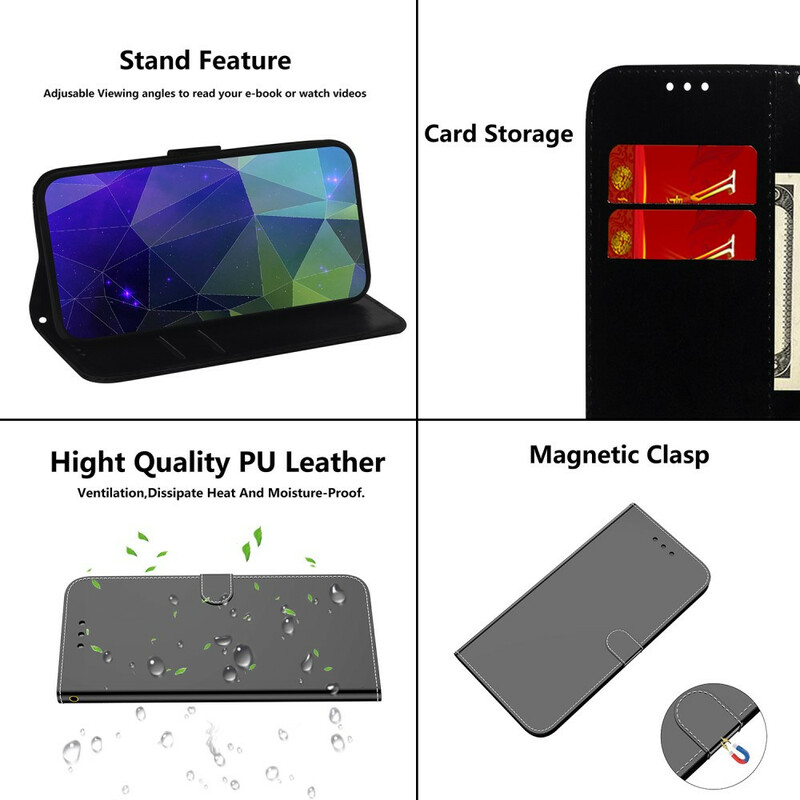 Xiaomi Redmi 9A Capa de Couro Mirror de Couro