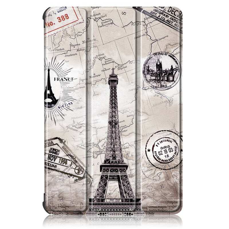 Capa inteligente Huawei MatePad T 10s Torre Eiffel Reforçada Retro