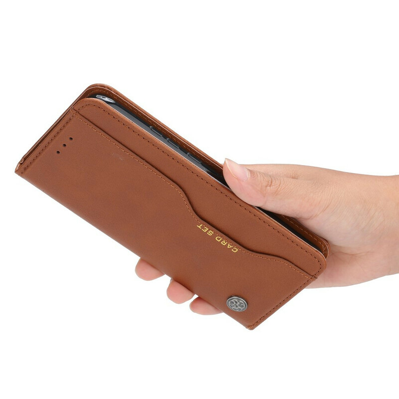 Capa Flip Xiaomi Redmi Note 9 Capa de cartão em pele