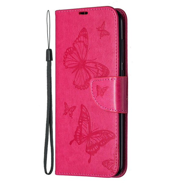 Xiaomi Redmi Note 9 Case Butterflies and Oblique Flap