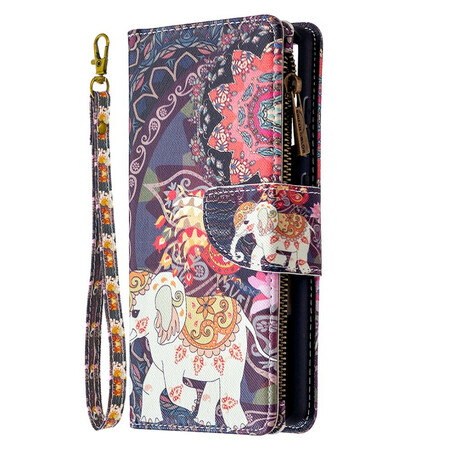 Capa Samsung Galaxy S20 FE com bolso com zíper de elefante