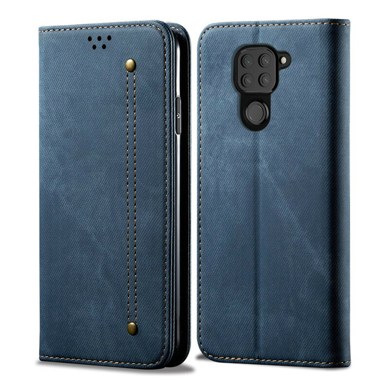 Capa Flip Xiaomi Redmi Note 9 Tecido Jeans