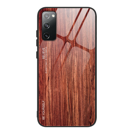 Samsung Galaxy S20 FE Capa de vidro temperado Design de madeira