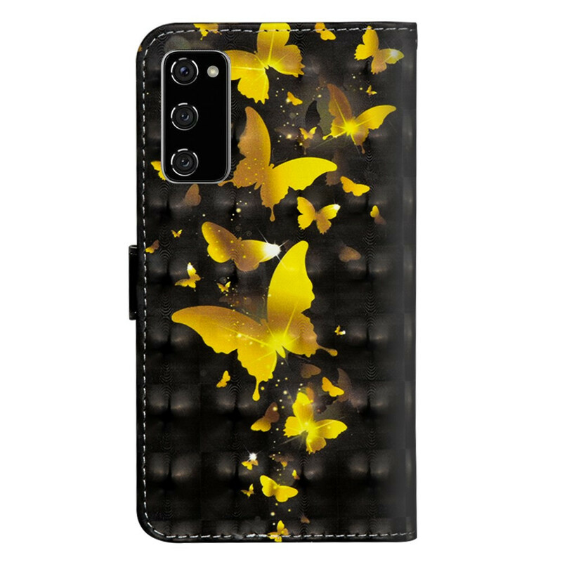 Samsung Galaxy S20 FE Capa de borboletas amarelas da Samsung Galaxy