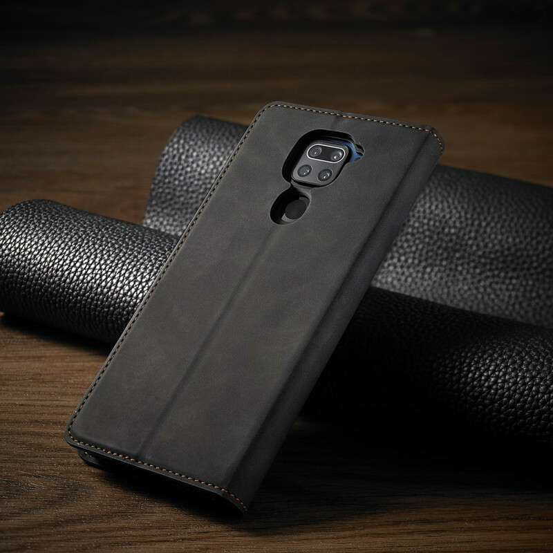Tampa Flip Cover Xiaomi Redmi Note 9 Efeito Couro PARA A VERDADE