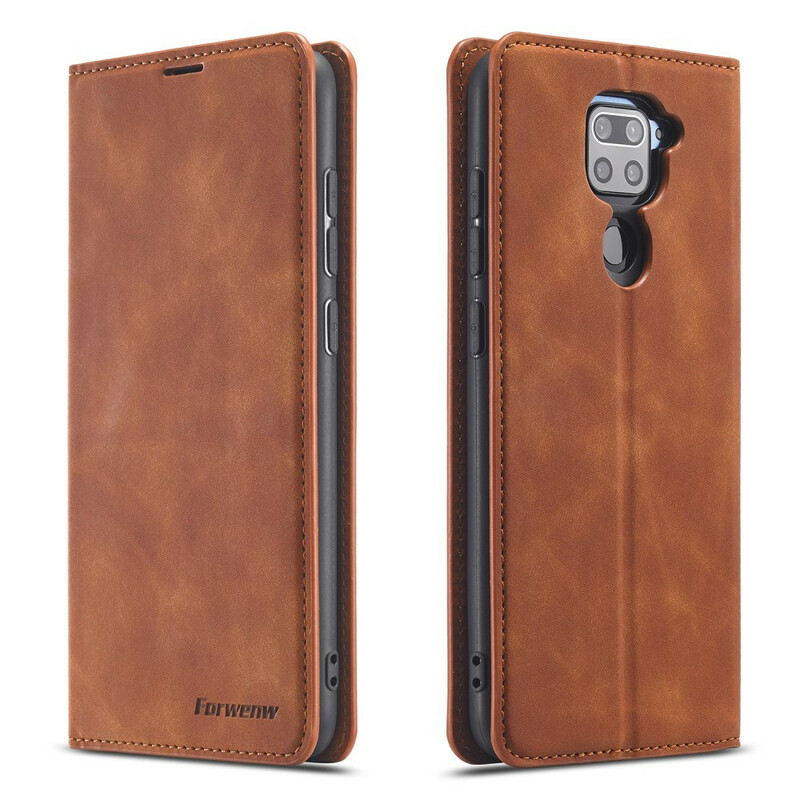 Tampa Flip Cover Xiaomi Redmi Note 9 Efeito Couro PARA A VERDADE Tampa Flip Cover Xiaomi Redmi Note 9 Efeito Couro PARA A VERDADE