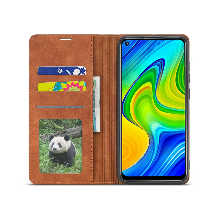 Tampa Flip Cover Xiaomi Redmi Note 9 Efeito Couro PARA A VERDADE Tampa Flip Cover Xiaomi Redmi Note 9 Efeito Couro PARA A VERDADE