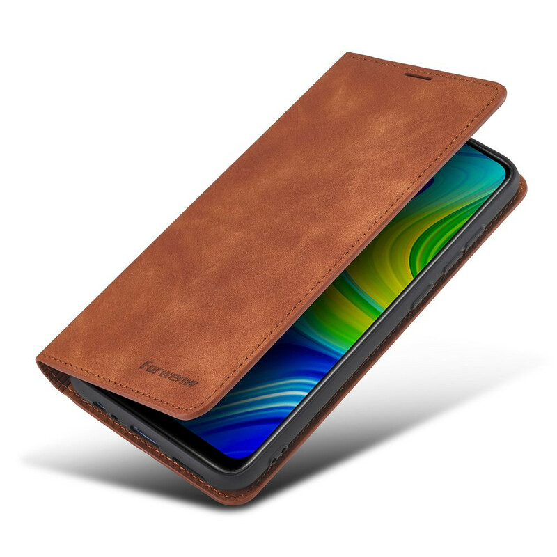 Tampa Flip Cover Xiaomi Redmi Note 9 Efeito Couro PARA A VERDADE Tampa Flip Cover Xiaomi Redmi Note 9 Efeito Couro PARA A VERDADE