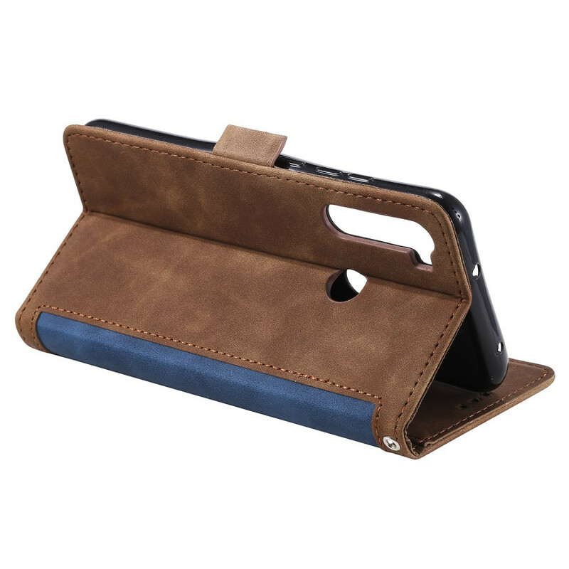 Xaiomi Redmi Note 8T Capa de dois tons de Couro Reforçado Contornos Reforçados