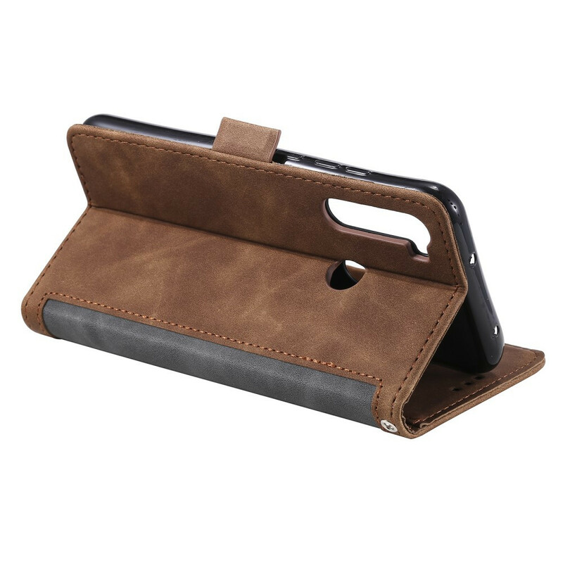 Xaiomi Redmi Note 8T Capa de dois tons de Couro Reforçado Contornos Reforçados