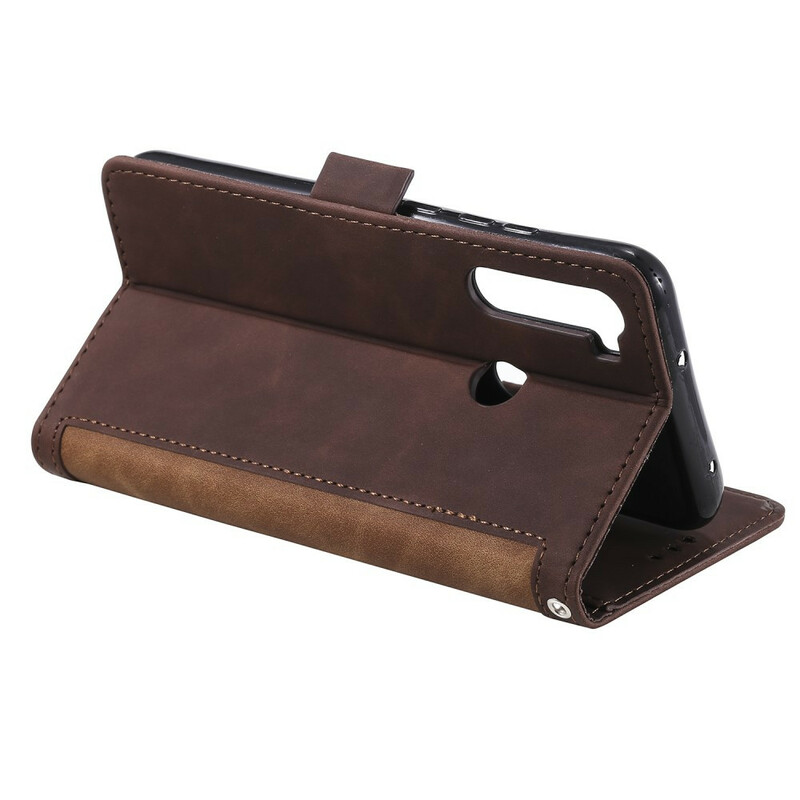 Xaiomi Redmi Note 8T Capa de dois tons de Couro Reforçado Contornos Reforçados