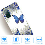 Samsung Galaxy S20 FE Case Blue Butterflies e Winter Flowers