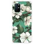 Capa OnePlus 8T Flores Brancas Pintadas