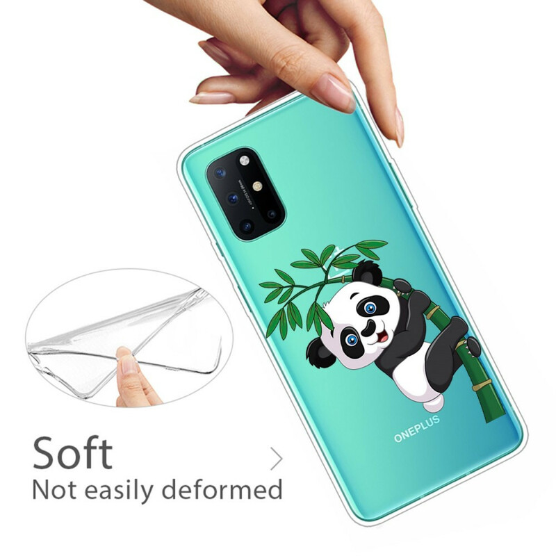 OnePlus 8T Capa Panda Transparente sobre Bambu