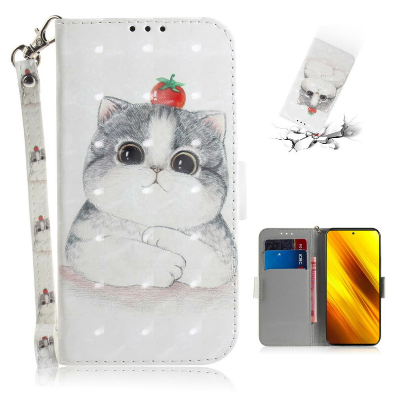 Poco X3 Tomate Cover for the Cat with Lanyard