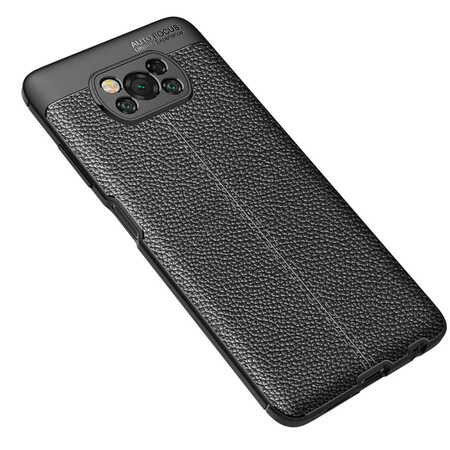 Capa de couro Poco X3 Litchi Linha Dupla