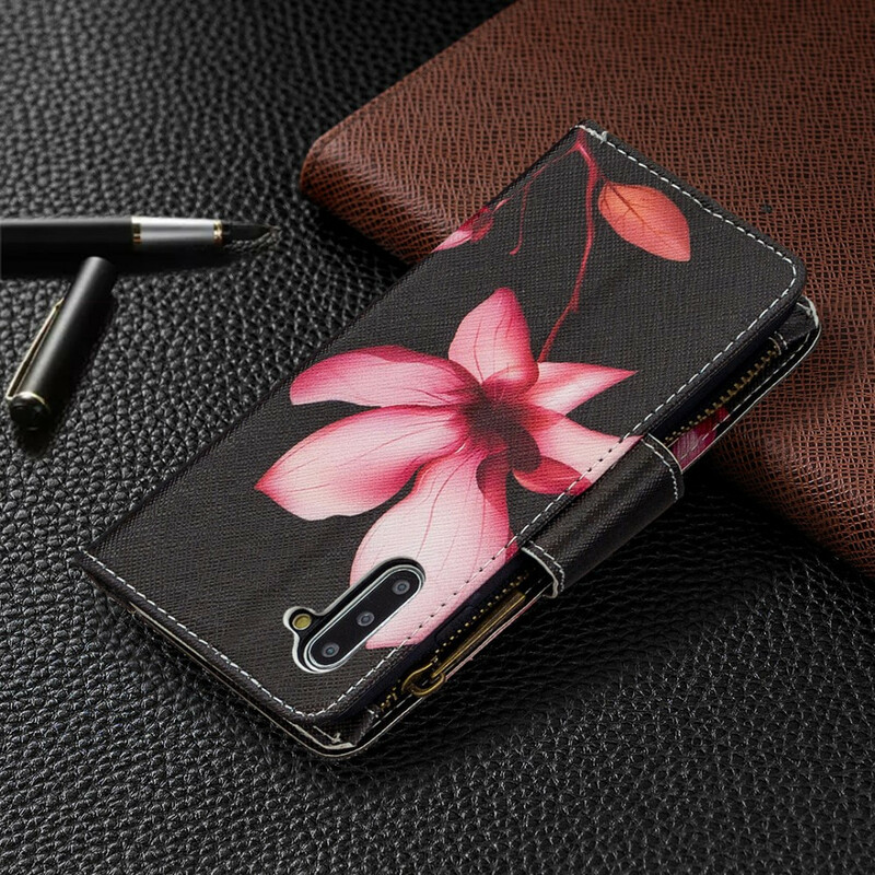Samsung Galaxy Note 10 Flor de bolso com fecho de correr
