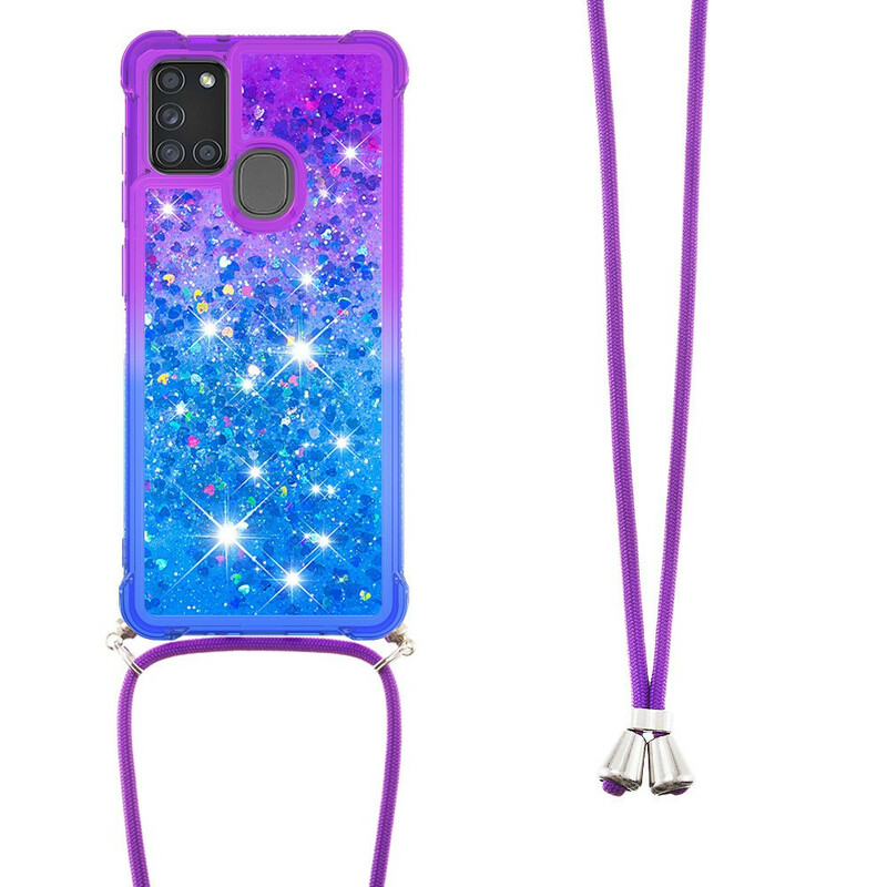 Samsung Galaxy A21s Silicone Glitter & String Case
