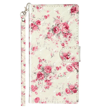 Samsung Galaxy Note 10 Spots de luz da capa de cinta floral