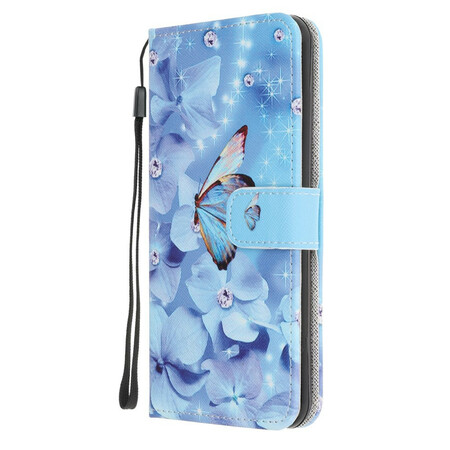 Samsung Galaxy A51 Capa de Cordão de Borboleta Diamante