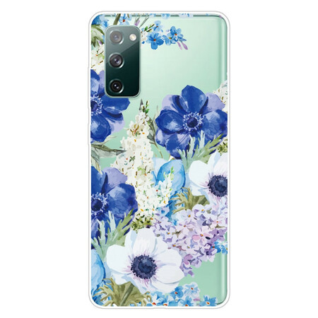 Samsung Galaxy S20 FE Capa transparente para flores de aguarela