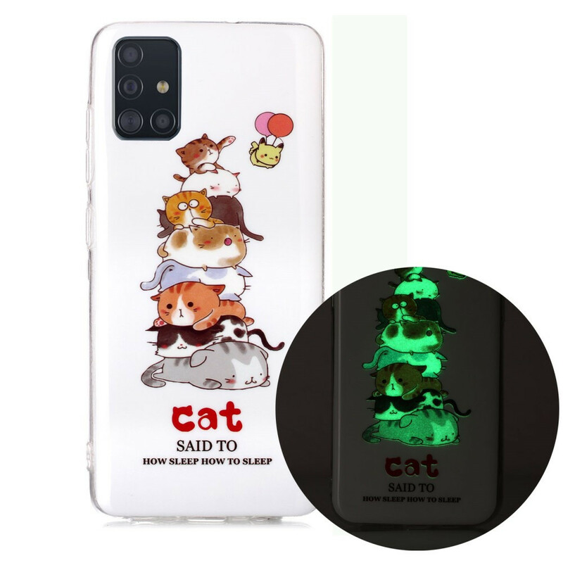 Capa fluorescente Samsung Galaxy A51 Cats Fluorescent Case