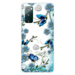 Samsung Galaxy S20 FE Clear Case Butterflies e Flowers Retro