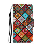 Samsung Galaxy S20 FE Capa de Mandalas com Cordão