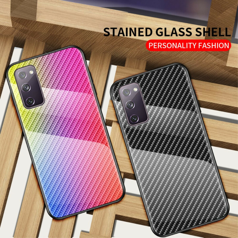 Samsung Galaxy S20 FE Capa de vidro temperado em fibra de carbono