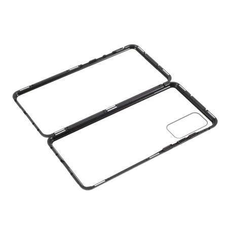 Samsung Galaxy S20 FE Capa S20 FE Bordas de metal e Costas de vidro temperado