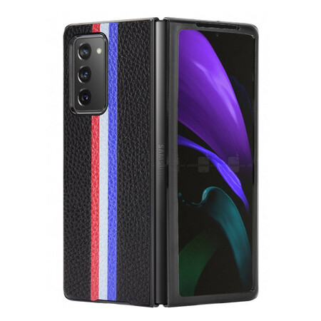 Samsung Galaxy Z Fold 2 Capa de couro falso Tricolour
