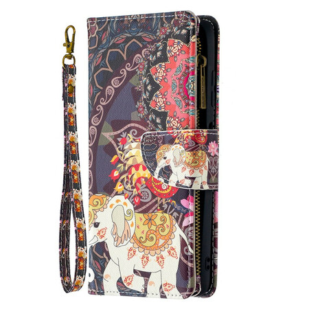 Xiaomi Poco X3 Capa de Bolso de Elefante Zipper