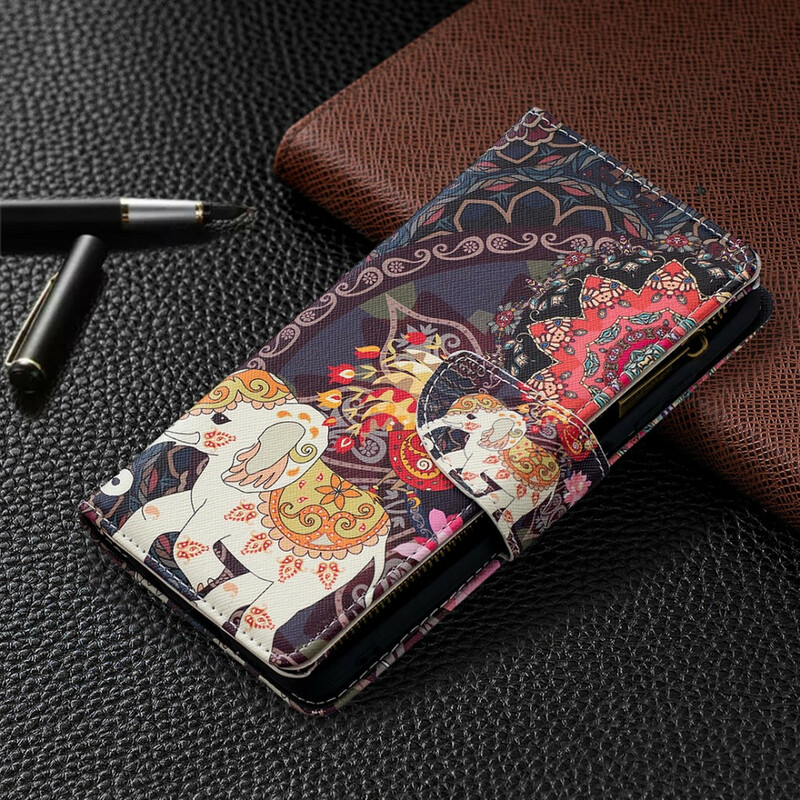 Xiaomi Poco X3 Capa de Bolso de Elefante Zipper