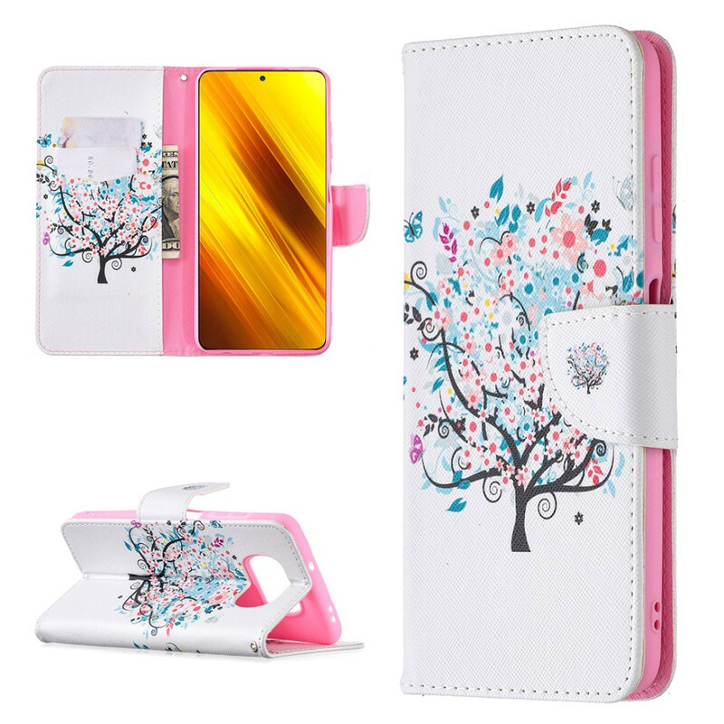 Xiaomi Poco X3 Capa florido para árvore