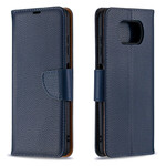 Xiaomi Poco X3 Aba oblíqua da capa de Litchi