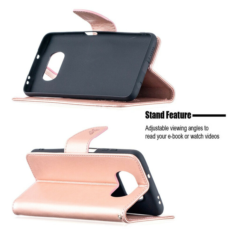 Xiaomi Poco X3 Capa de CordÃ£o Impressa com Borboleta