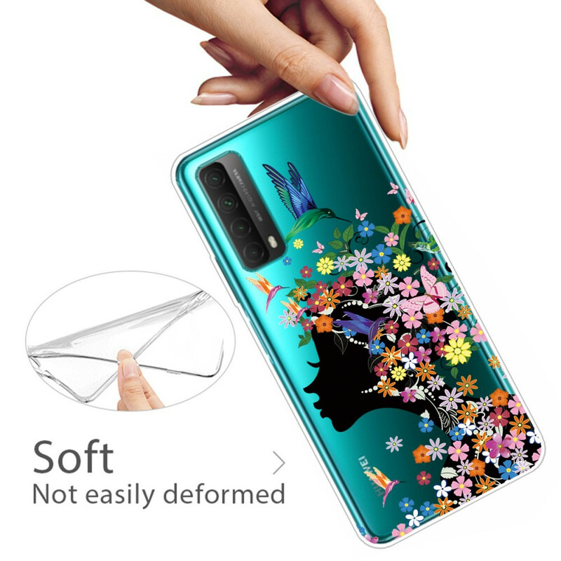 Capa Huawei P Smart 2021 Transparent Flowered Girl