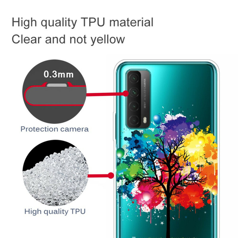 Capa Huawei P Smart 2021 Transparent Watercolour Tree