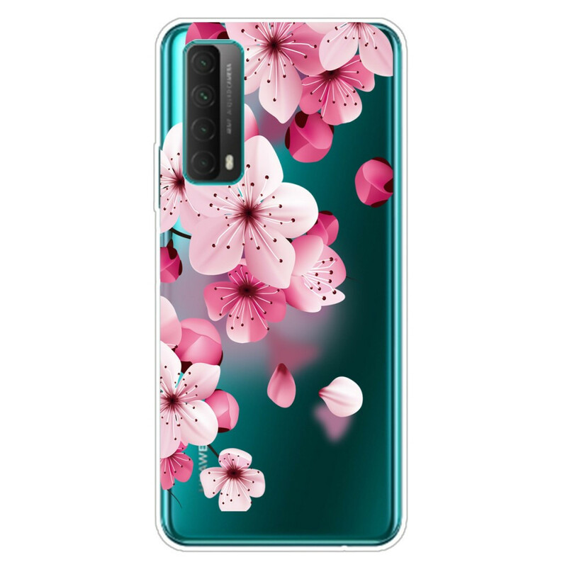 Huawei P smart Case 2021 Flores Grandes Rosa