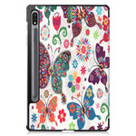 Capa inteligente Samsung Galaxy Tab S7 Stylus Holder Vintage Flowers