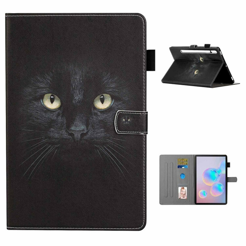 Samsung Galaxy Tab S7 Capa de gato preta