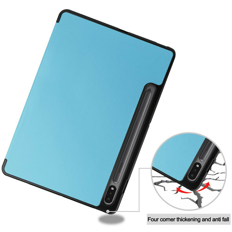 Capa Inteligente Samsung Galaxy Tab S7 Três Flaps Stylus Holder