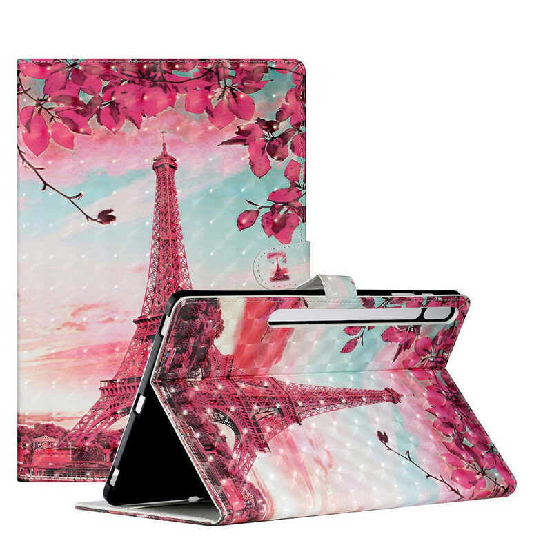 Samsung Galaxy Tab S7 Plus Case Eiffel Tower Floral