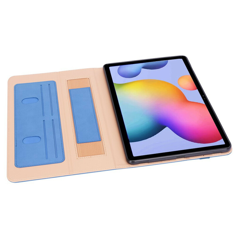 Samsung Galaxy Tab S7 Plus Estilo Estilo Capa de couro com correia