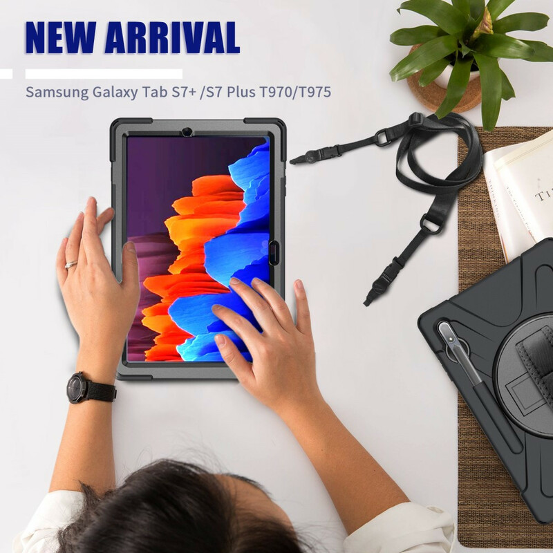 Samsung Galaxy Tab S7 Plus Capa Utra Resistente com CordÃ£o