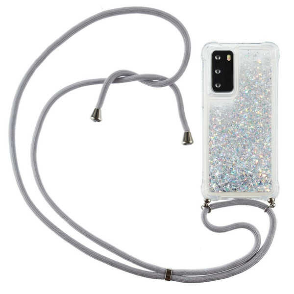 Capa Glitter Huawei P40 com Cordão
