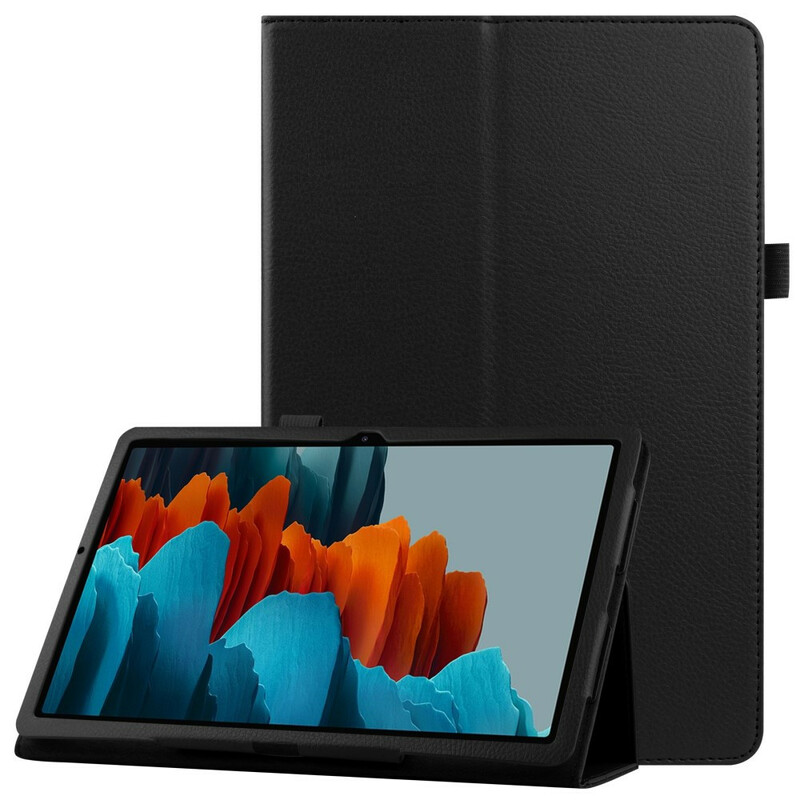 Samsung Galaxy Tab S7 Plus Capa de Couro Lychee