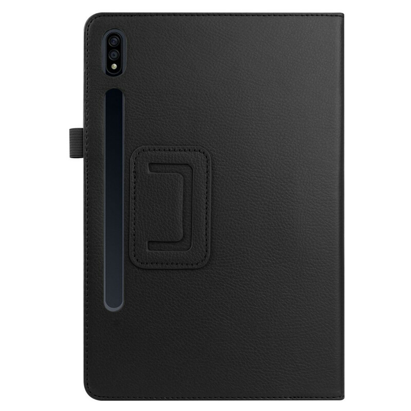 Samsung Galaxy Tab S7 Plus Capa de Couro Lychee