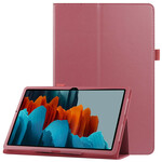 Samsung Galaxy Tab S7 Plus Capa de Couro Lychee